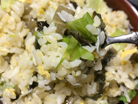 野沢菜漬けとシラスのチャーハン